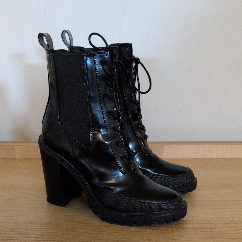 Black Women's Ankle Combat Boots